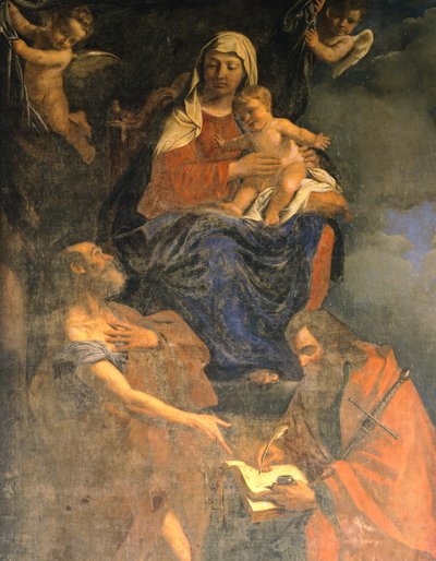Madonna mit Kind und den Heiligen Petrus und Paulus (Detail) von Guercino