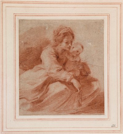 Die Jungfrau und das Kind (für die Madonna del Carmine, die einem Karmeliter ein Skapulier überreicht, in der Pinacoteca Civica von Cento, ca. 1615) von Guercino