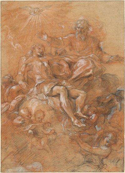 Gott der Vater und der Heilige Geist empfangen den Leib Christi von Guglielmo Cortese