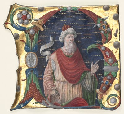 Initiale R aus einem Choralbuch mit König David, ca. 1470-1480 von Guglielmo Giraldi del Magri [or del