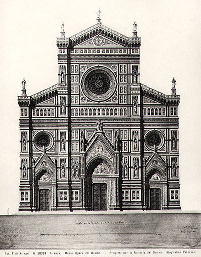 Entwurf für die Fassade von Santa Maria del Fiore oder Duomo in Florenz von Guglielmo Petersen