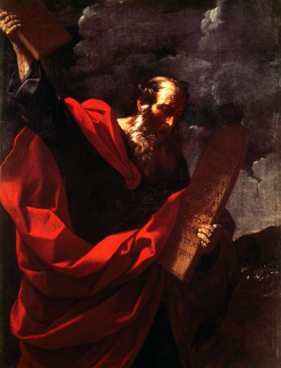 Moses mit Gesetzestafeln von Guido Reni