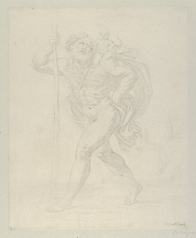 Der heilige Christophorus mit dem Jesuskind auf seiner linken Schulter, ca. 1600-1640 von Guido Reni