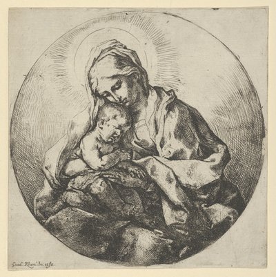 Die Jungfrau, die das Jesuskind hält, mit den Fingern ihrer rechten Hand verborgen, ca. 1600-1640 von Guido Reni