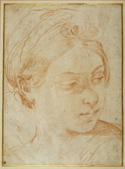 Kopf einer jungen Frau, die über ihre linke Schulter schaut von Guido Reni