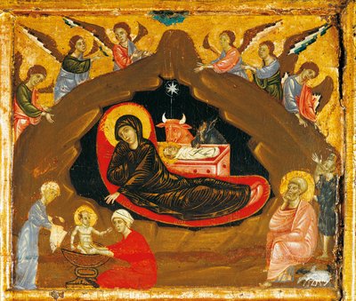 Geburt Christi (Detail) von Guido da Siena