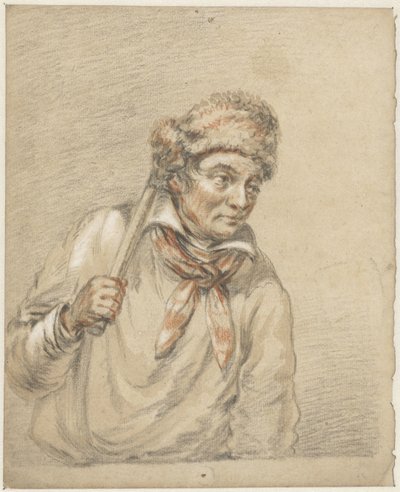 Mann mit Pelzmütze auf dem Kopf von Guillaume Anne van der Brugghen