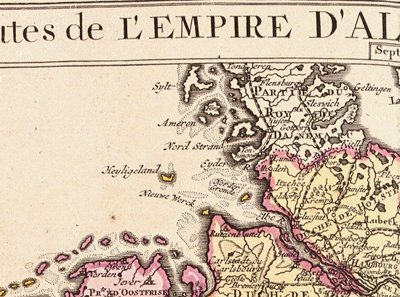 Helgoland (Detail) aus einer Karte des Deutschen Reiches von Guillaume Delisle