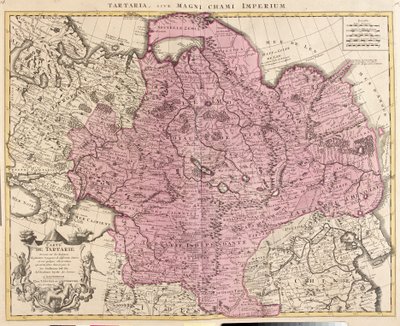 Karte von Tartaria (Zentralasien, Sibirien, Turkestan, Mongolei und Mandschurei) (Radierung) von Guillaume Delisle