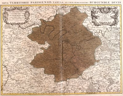 Karte der Île de France (Radierung) von Guillaume Delisle