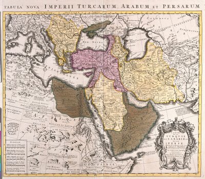 Karte des Nahen Ostens: Türkisches Reich, Persien und Arabische Halbinsel (Radierung) von Guillaume Delisle