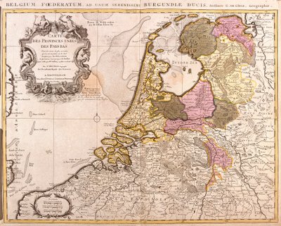 Karte der Vereinigten Provinzen der Niederlande (Radierung) von Guillaume Delisle