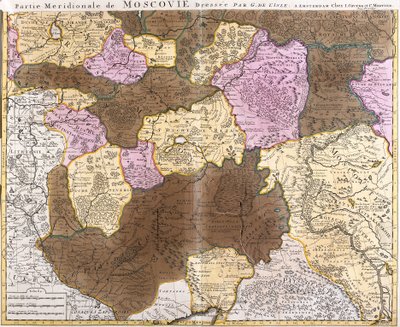 Karte des südlichen Teils des Großfürstentums Moskau (Russland) von Guillaume Delisle