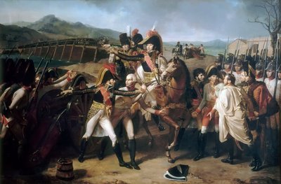 Überraschung an der Brücke über die Donau am 13. November 1805 von Guillaume Guillon Lethière