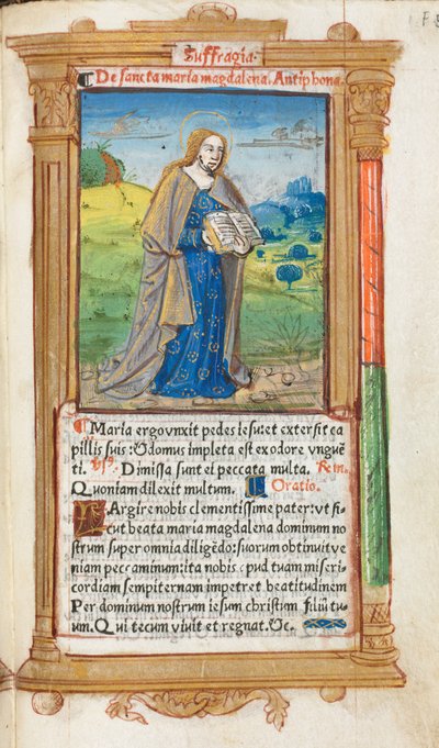 Gedrucktes Stundenbuch (Gebrauch von Rom): fol. 109r, Maria Magdalena von Guillaume Le Rouge