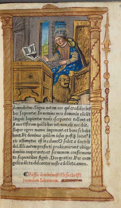Gedrucktes Stundenbuch (Gebrauch von Rom): fol. 20r, St. Markus von Guillaume Le Rouge
