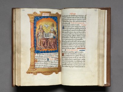 Stundenbuch des Gebrauchs von Rom: fol. 95r, Die Dreifaltigkeit, 1510 von Guillaume Le Rouge