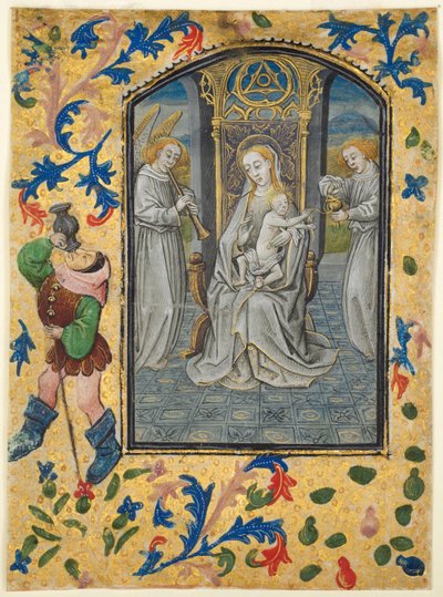 Blatt aus einem Stundenbuch: Darstellung im Tempel von Guillaume Vrelant