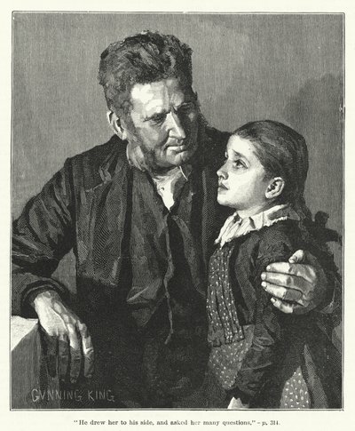 "Er zog sie an seine Seite und stellte ihr viele Fragen" (Gravur) von Gunning (after) King