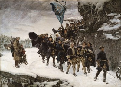 Heimbringen des Leichnams von König Karl XII. von Schweden von Gustaf Cederström