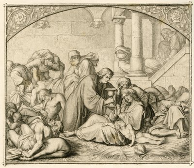 Luther mit Pestkranken in Wittenberg von Gustav Ferdinand Leopold Konig