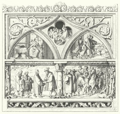 Martin Luthers Abschied von seiner Familie, als er seine letzte Reise nach Mansfeld antritt, sein Leben auf der Straße und sein Empfang durch die Grafen von Mansfeld (Stich) von Gustav Ferdinand Leopold Konig
