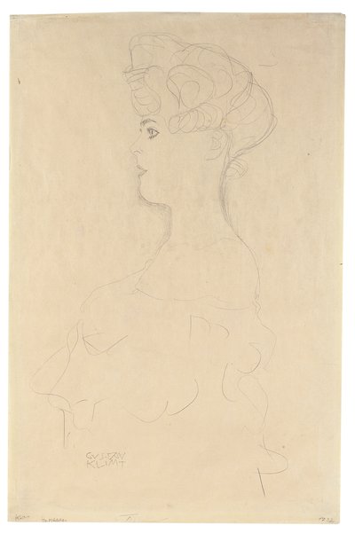 Büste im Profil von links, ca. 1904-05 von Gustav Klimt