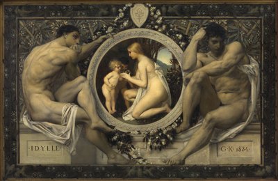 „Idylle“ (Vorlage zu: Gerlach & Schenk, Allegorien und Embleme, Nr. 75) von Gustav Klimt