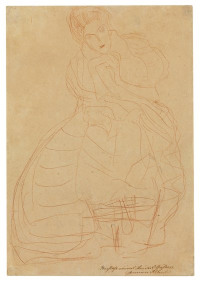 Porträt von Adele Bloch-Bauer. Kostümstudie mit hufeisenförmig gehaltenen Händen von Gustav Klimt