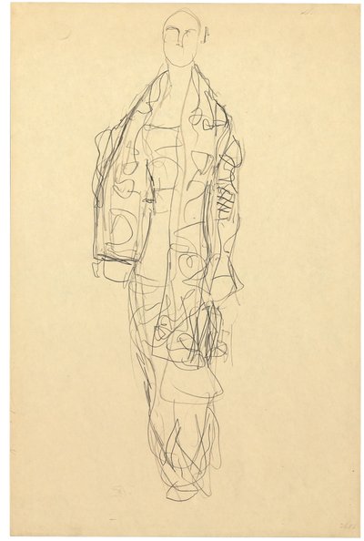 Stehende Dame mit Umhang, ca. 1914-16 von Gustav Klimt