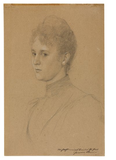 Studie für ein Porträt (Mrs. Heymann?), ca. 1892 von Gustav Klimt