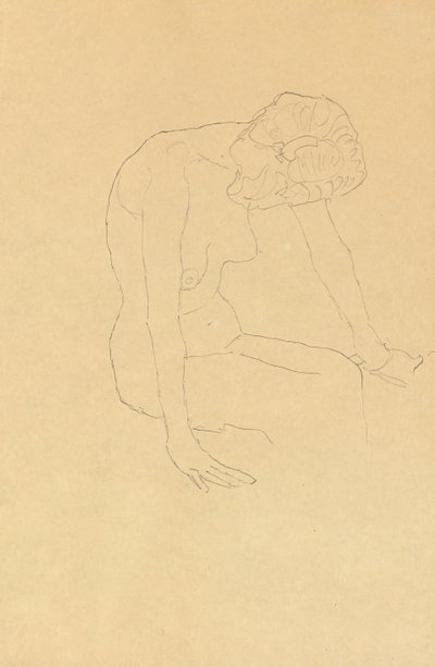 Studie eines weiblichen Aktes, ca. 1908-1909 von Gustav Klimt