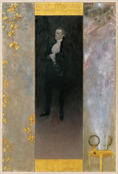 Der Schauspieler Josef Lewinsky als Carlos in Goethes Clavigo von Gustav Klimt