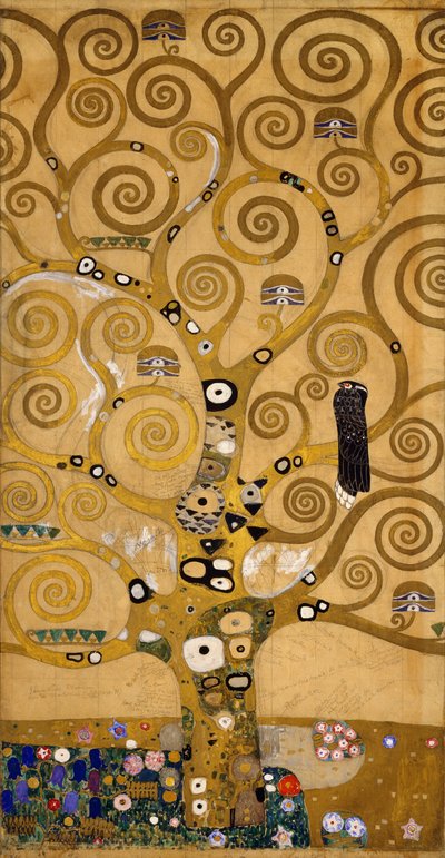 Baum des Lebens (Stoclet-Fries) Detail der linken Seite, ca. 1905-09 von Gustav Klimt