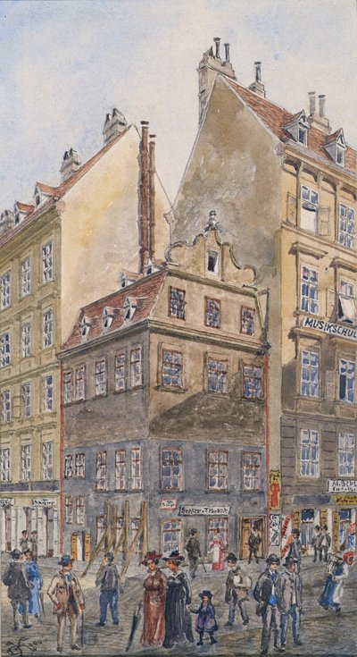 Der Salzgries in Wien (Ecke Tiefer Graben) von Gustav Korompay