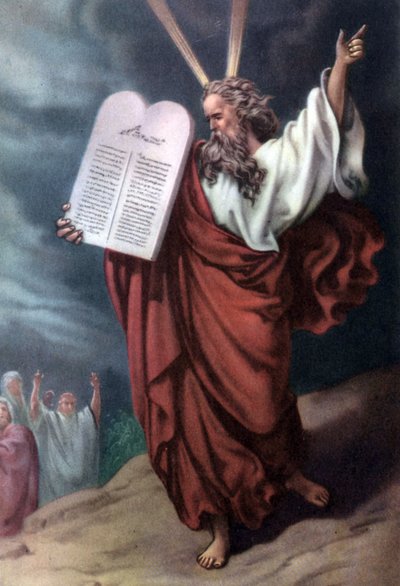 Moses und die Gesetzestafeln, ca. 1950er von Gustave (after) Dore