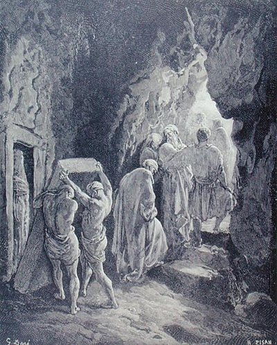 Das Begräbnis von Sarah, graviert von Heliodore Joseph Pisan, ca. 1868 von Gustave (after) Dore