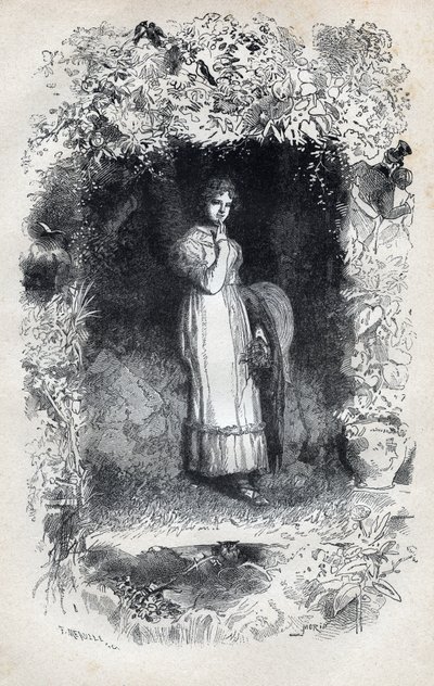 Porträt von Fantine verliebt in Tholomyes - Illustration von Gustave Brion (1824-1877) für „Die Elenden - Erster Teil: Fantine“ von Victor Hugo (1802-1885) 1862 von Gustave Brion