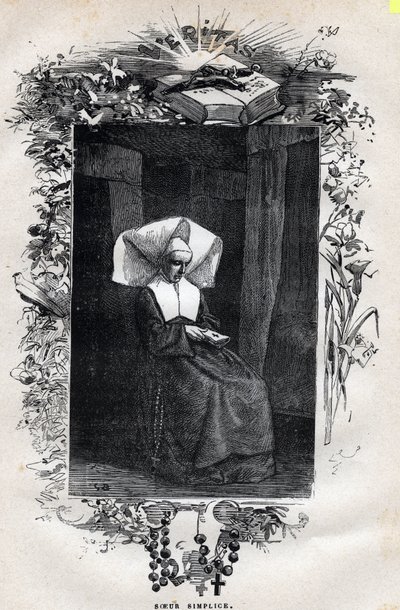 Porträt von Schwester Simplice - Illustration von Gustave Brion (1824-1877) für „Die Elenden - Erster Teil: Fantine“ von Victor Hugo (1802-1885) 1862 von Gustave Brion