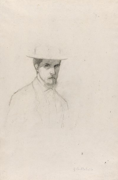Selbstporträt mit Hut, um 1879 von Gustave Caillebotte