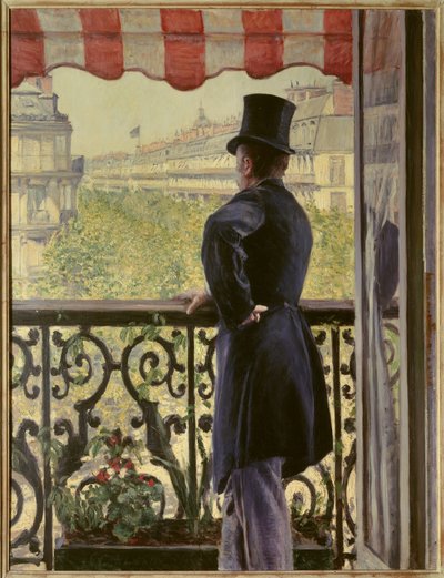 Der Mann auf dem Balkon (Detail) von Gustave Caillebotte