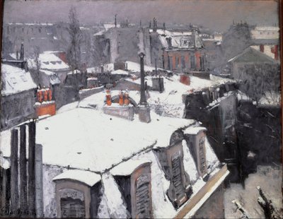 Ansicht der Dächer (Schneeeffekt) von Gustave Caillebotte