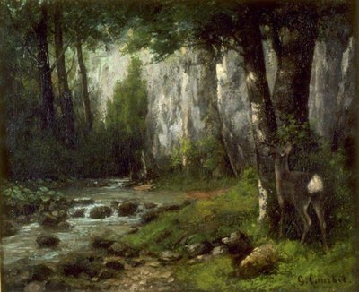 Courbet - Rehe im Wald, ca. 1839-1877 von Gustave Courbet