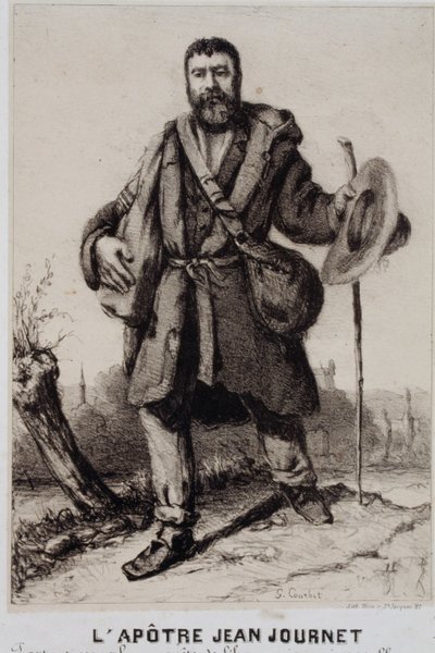 Der Apostel Jean Journet bricht zur Eroberung der universellen Harmonie auf von Gustave Courbet