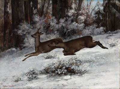 Die List, Rehjagd-Episode Franche-Comté, 1866 von Gustave Courbet
