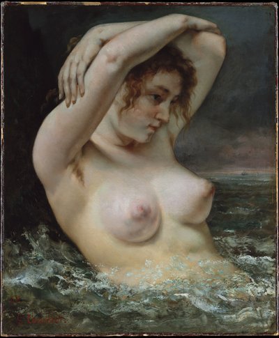 Die Frau in den Wellen von Gustave Courbet