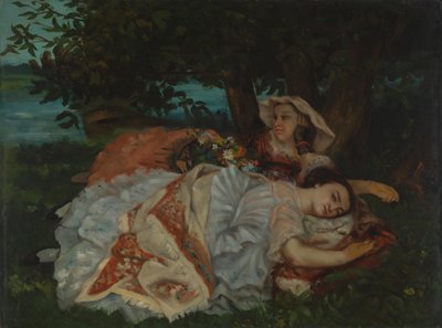 Junge Damen am Ufer der Seine, vor 1857 von Gustave Courbet