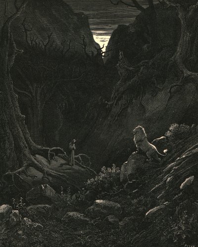 Ein Löwe kam, gegen mich wie es erschien, um 1890 von Gustave Dore