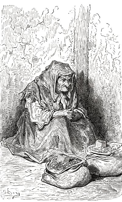 Nach einer Skizze einer alten spanischen Frau von Gustave Doré. Aus Leben und Erinnerungen von Gustave Doré, veröffentlicht 1885. von Gustave Dore
