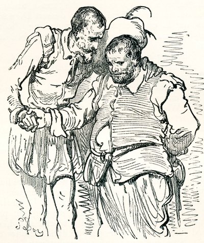 Nach einer Originalzeichnung von Gustave Doré von Don Quijote und Sancho Panza. Aus Leben und Erinnerungen von Gustave Doré, veröffentlicht 1885. von Gustave Dore